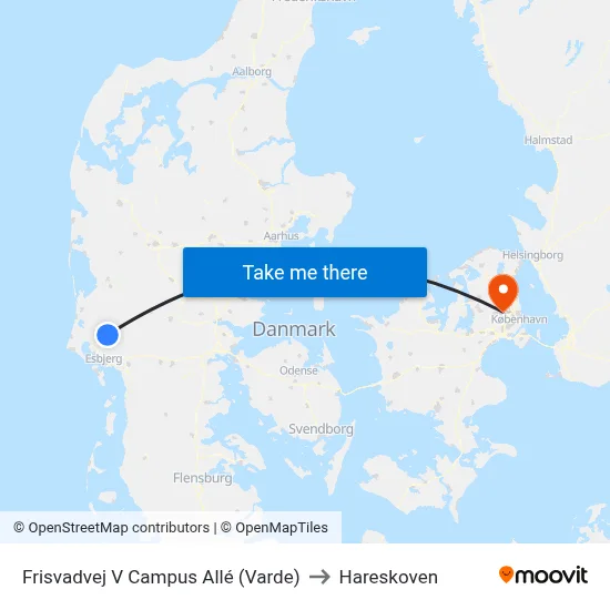 Frisvadvej V Campus Allé (Varde) to Hareskoven map