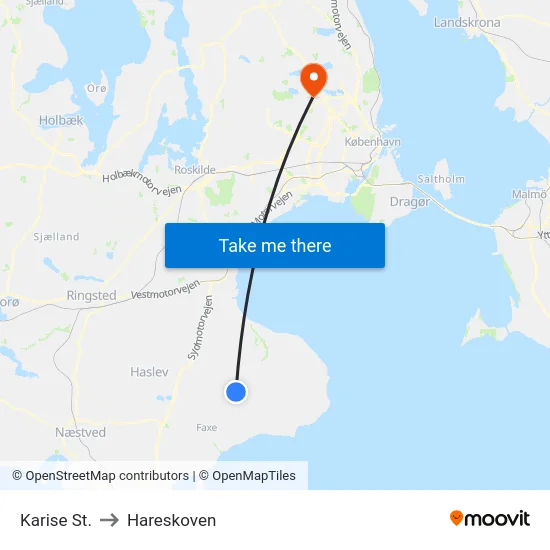 Karise St. to Hareskoven map