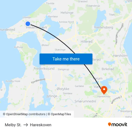 Melby St. to Hareskoven map