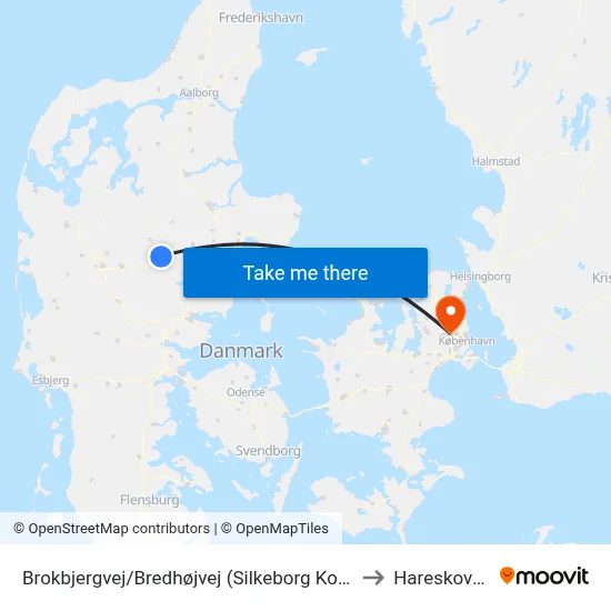 Brokbjergvej/Bredhøjvej (Silkeborg Kom) to Hareskoven map