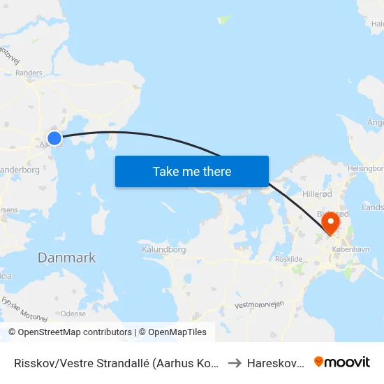 Risskov/Vestre Strandallé (Aarhus Kom) to Hareskoven map