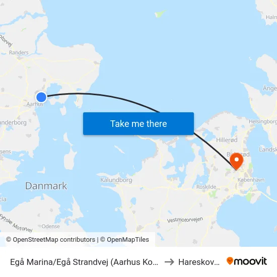 Egå Marina/Egå Strandvej (Aarhus Kom) to Hareskoven map