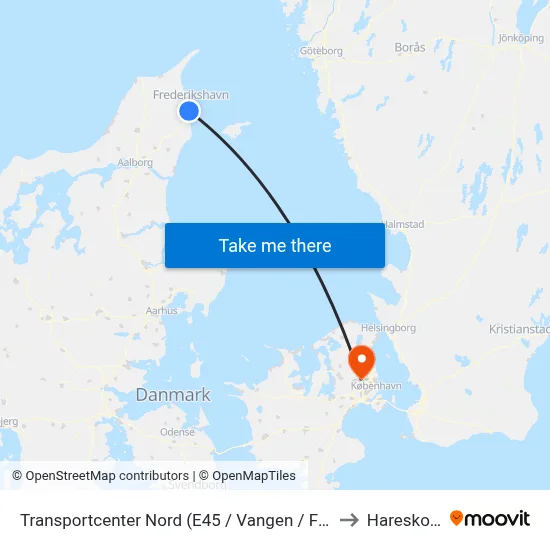 Transportcenter Nord (E45 / Vangen / Fr.Havn K.) to Hareskoven map