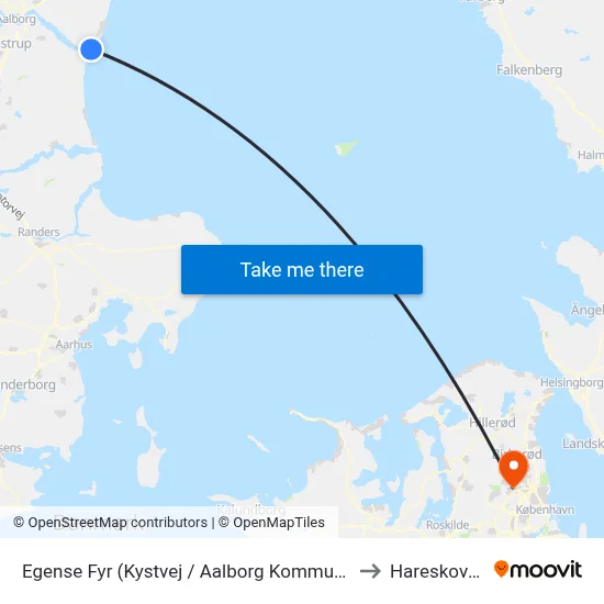 Egense Fyr (Kystvej / Aalborg Kommune) to Hareskoven map