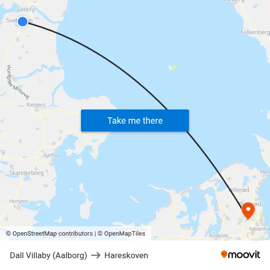 Dall Villaby (Aalborg) to Hareskoven map