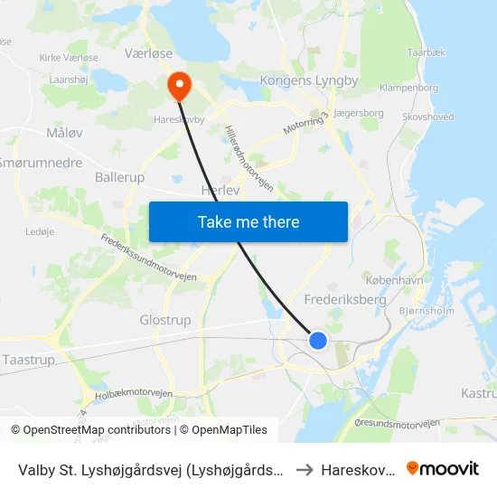 Valby St. Lyshøjgårdsvej (Lyshøjgårdsvej) to Hareskoven map