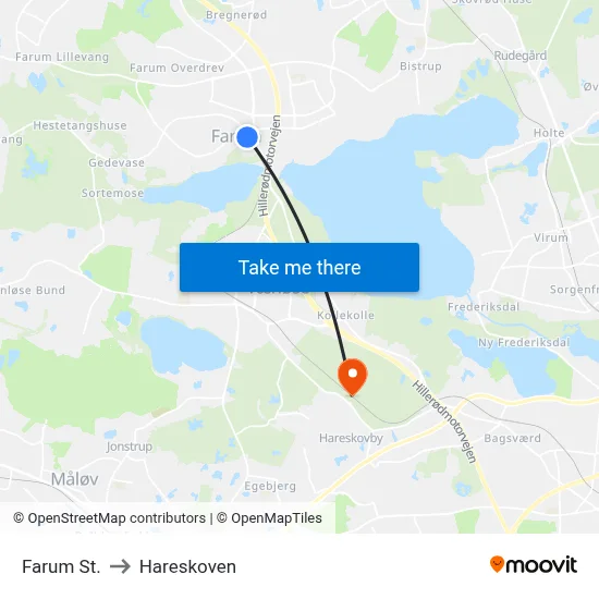 Farum St. to Hareskoven map