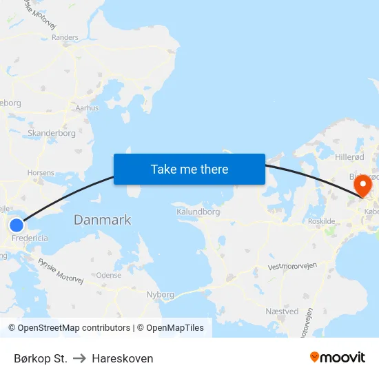 Børkop St. to Hareskoven map