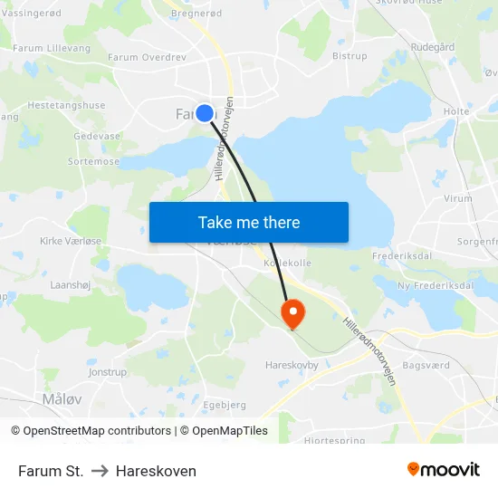 Farum St. to Hareskoven map