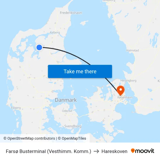 Farsø Busterminal (Vesthimm. Komm.) to Hareskoven map