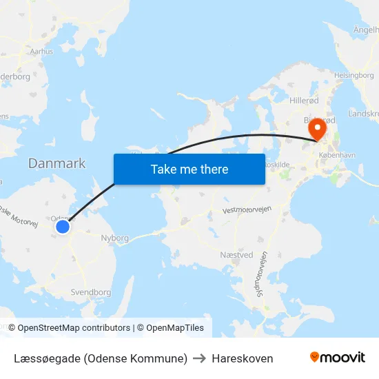 Læssøegade (Odense Kommune) to Hareskoven map