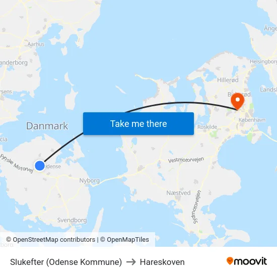 Slukefter (Odense Kommune) to Hareskoven map