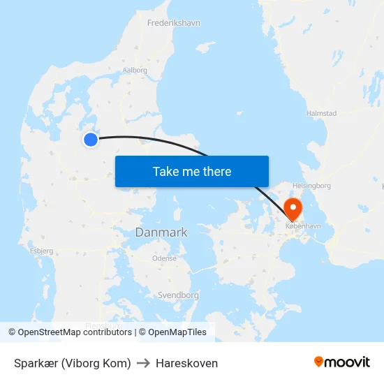 Sparkær (Viborg Kom) to Hareskoven map
