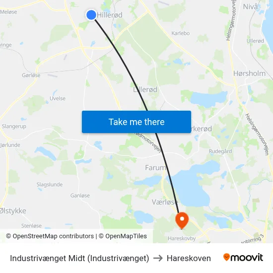 Industrivænget Midt (Industrivænget) to Hareskoven map