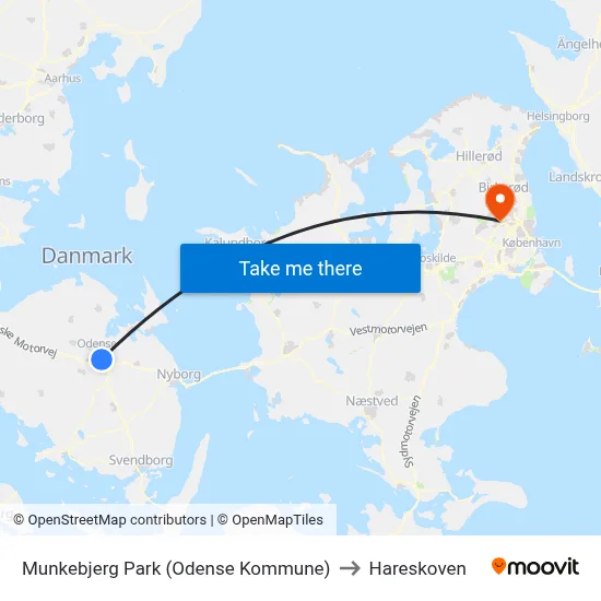 Munkebjerg Park (Odense Kommune) to Hareskoven map