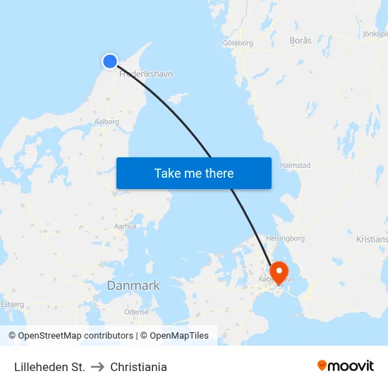 Lilleheden St. to Christiania map