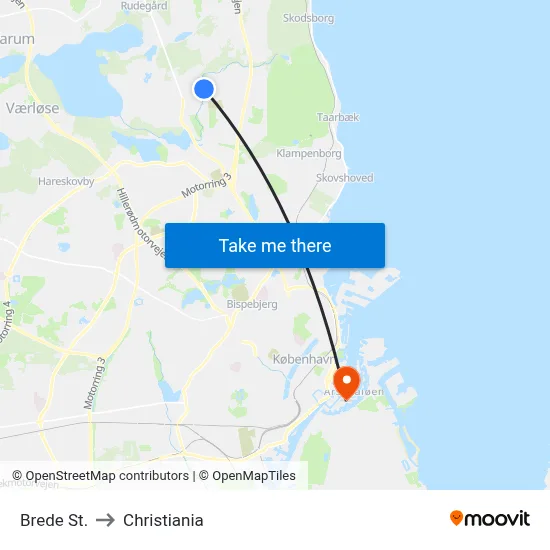 Brede St. to Christiania map