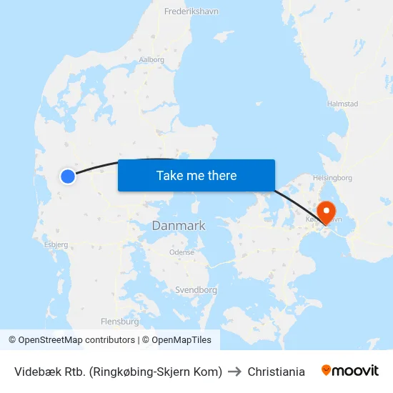 Videbæk Rtb. (Ringkøbing-Skjern Kom) to Christiania map