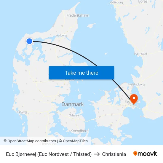 Euc Bjørnevej (Euc Nordvest / Thisted) to Christiania map