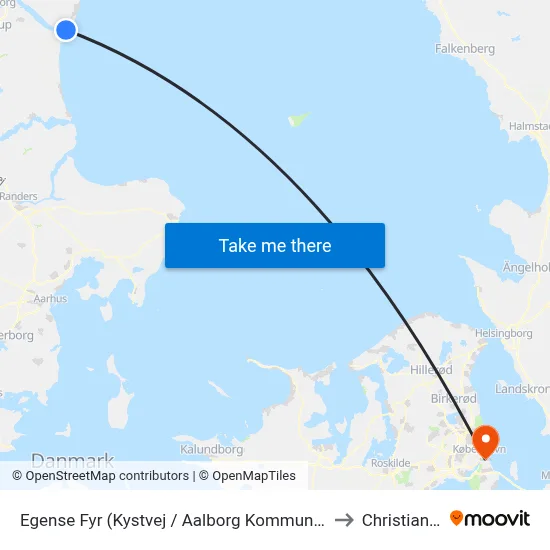 Egense Fyr (Kystvej / Aalborg Kommune) to Christiania map