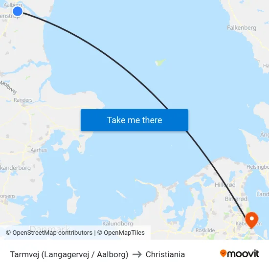Tarmvej (Langagervej / Aalborg) to Christiania map