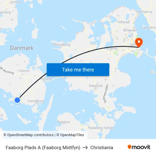 Faaborg Plads A (Faaborg Midtfyn) to Christiania map