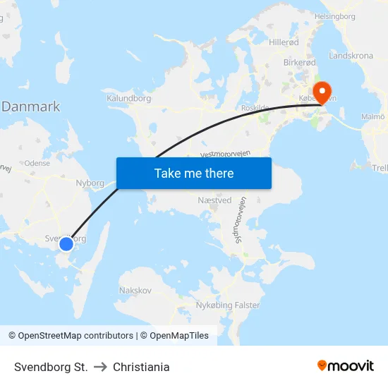 Svendborg St. to Christiania map