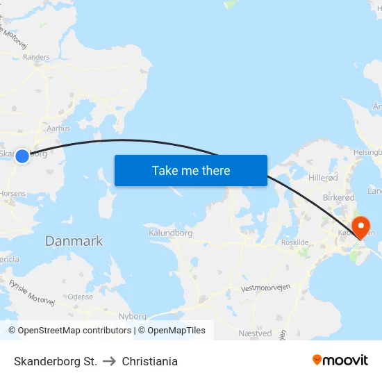 Skanderborg St. to Christiania map