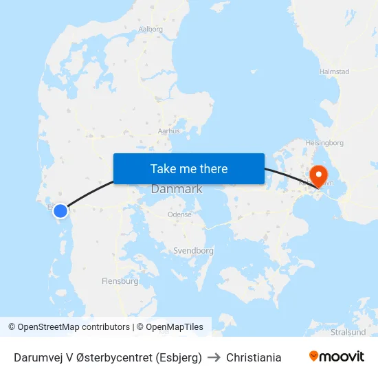 Darumvej V Østerbycentret (Esbjerg) to Christiania map