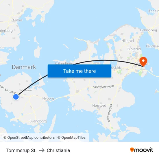 Tommerup St. to Christiania map