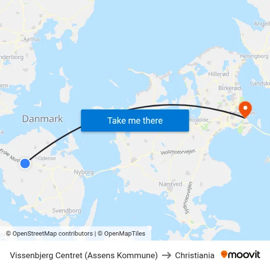 Vissenbjerg Centret (Assens Kommune) to Christiania map