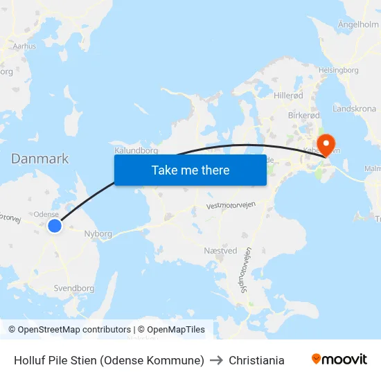 Holluf Pile Stien (Odense Kommune) to Christiania map