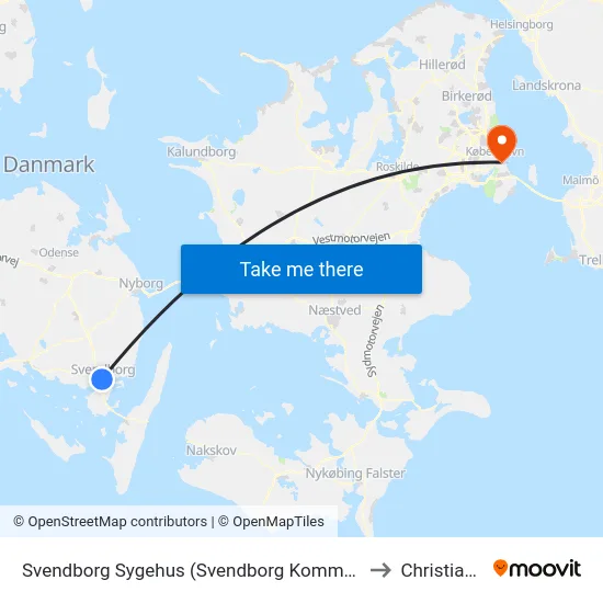 Svendborg Sygehus (Svendborg Kommune) to Christiania map