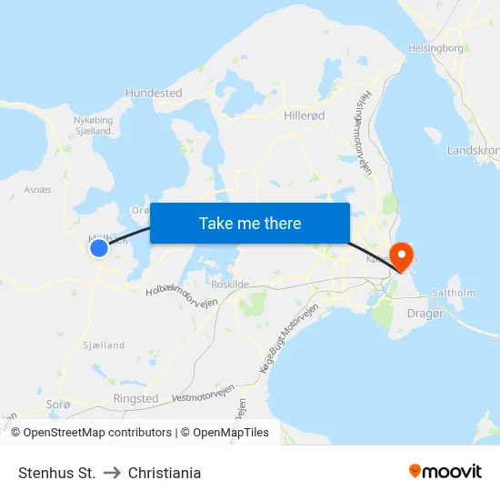 Stenhus St. to Christiania map