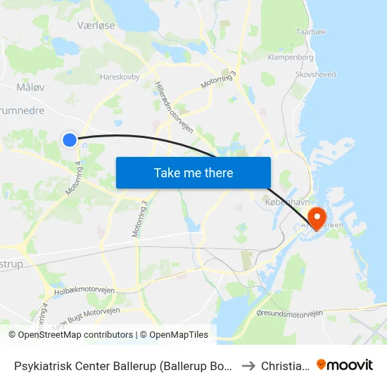 Psykiatrisk Center Ballerup (Ballerup Boulevard) to Christiania map