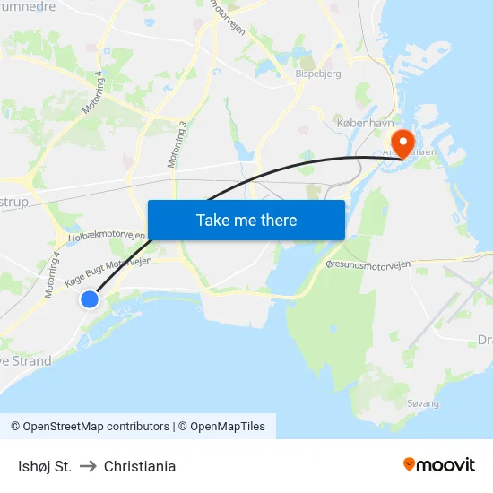 Ishøj St. to Christiania map