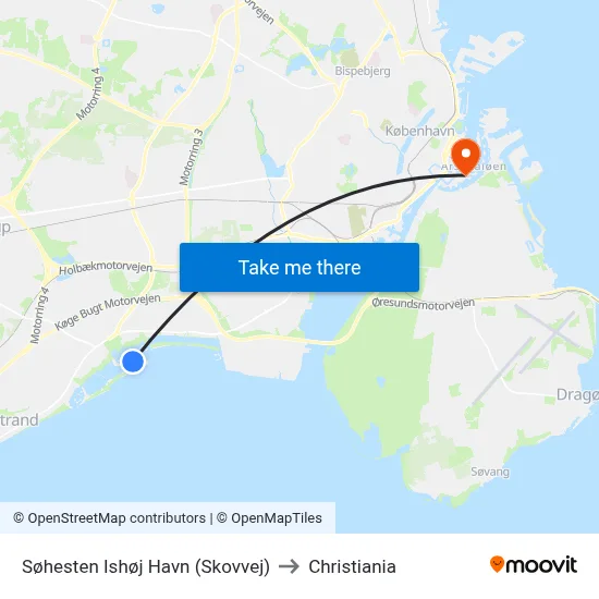 Søhesten Ishøj Havn (Skovvej) to Christiania map