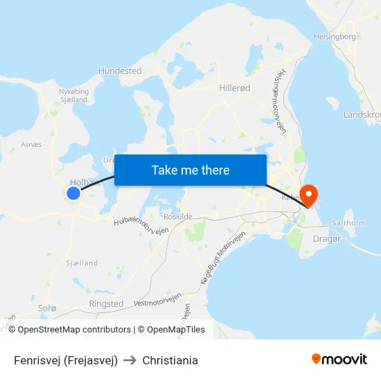 Fenrisvej (Frejasvej) to Christiania map