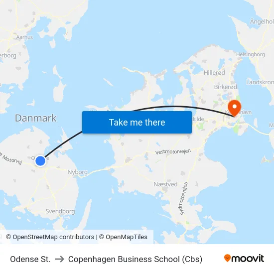 Odense St. to Copenhagen Business School (Cbs) map