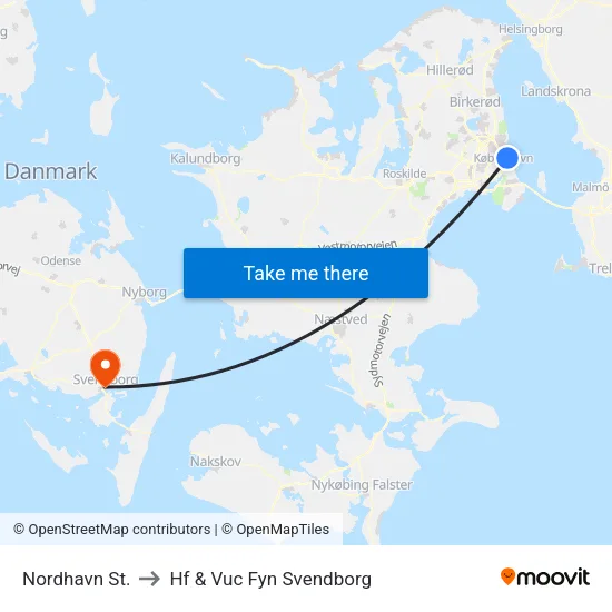 Nordhavn St. to Hf & Vuc Fyn Svendborg map