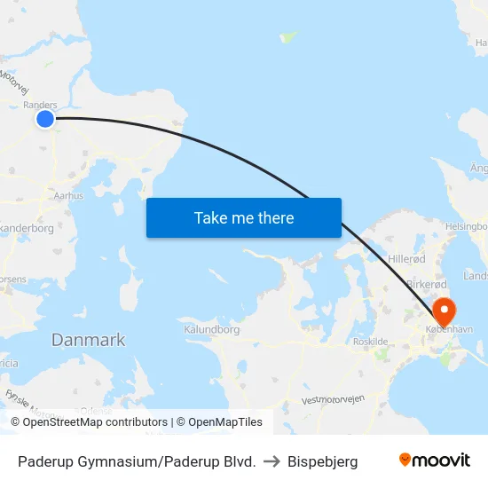 Paderup Gymnasium/Paderup Blvd. to Bispebjerg map