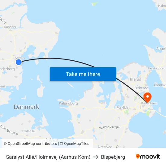 Saralyst Allé/Holmevej (Aarhus Kom) to Bispebjerg map