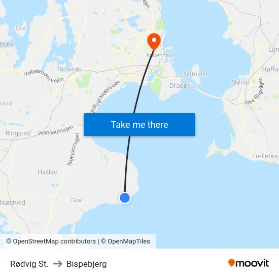 Rødvig St. to Bispebjerg map