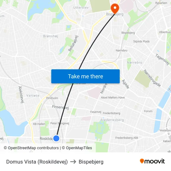 Domus Vista (Roskildevej) to Bispebjerg map