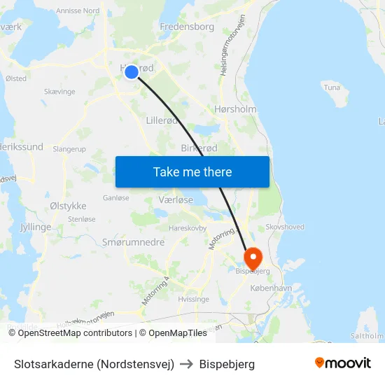 Slotsarkaderne (Nordstensvej) to Bispebjerg map