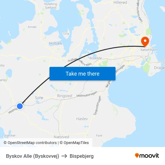 Byskov Alle (Byskovvej) to Bispebjerg map