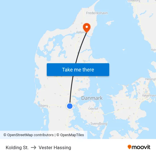 Kolding St. to Vester Hassing map
