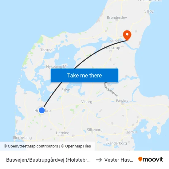 Busvejen/Bastrupgårdvej (Holstebro Kom) to Vester Hassing map