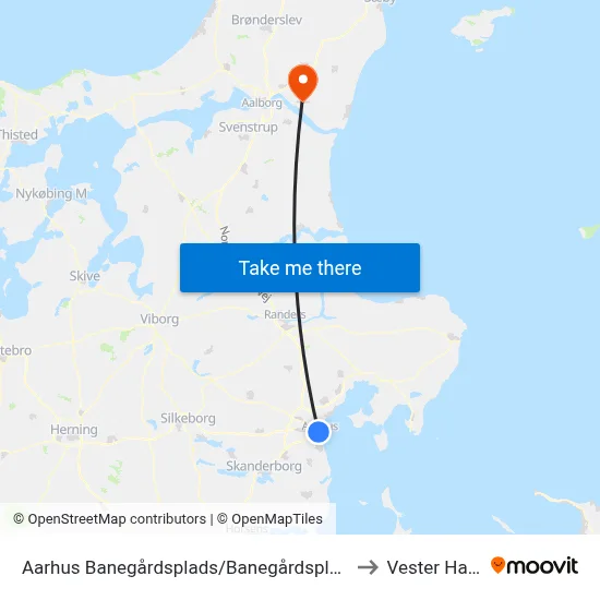 Aarhus Banegårdsplads/Banegårdspladsen (Flybus) to Vester Hassing map