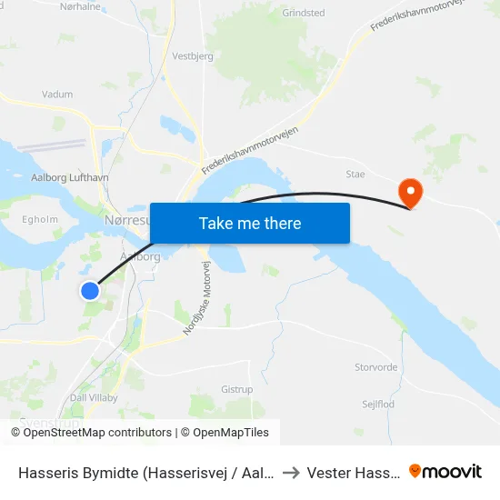 Hasseris Bymidte (Hasserisvej / Aalborg) to Vester Hassing map